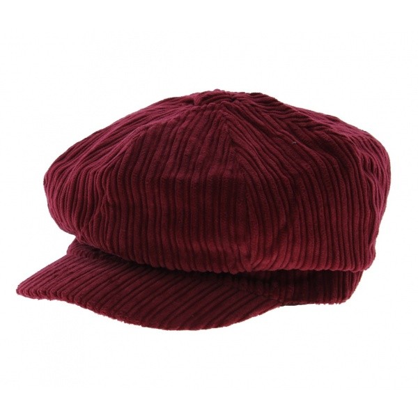 Casquette gavroche velours Bordeaux - Traclet