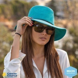 Chapeau traveller suédine turquoise - Rigon Headwear