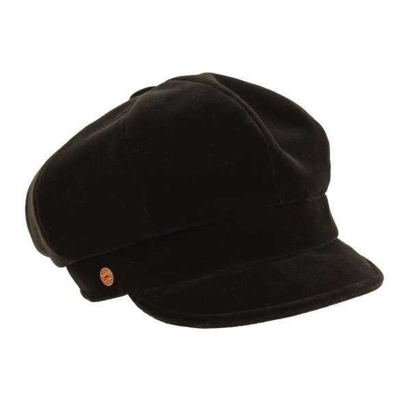 Casquette Gavroche Velours Marron - Mayser