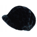 Cap Style Gavroche Liliya Fake Fur Cap Blue - Traclet