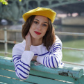 Mustard yellow beret