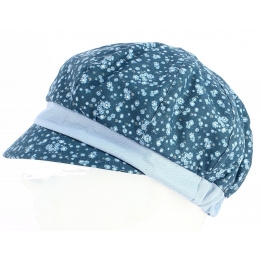 Aventura Summer Gavroche Cap Linen &amp; Cotton Blue - Traclet